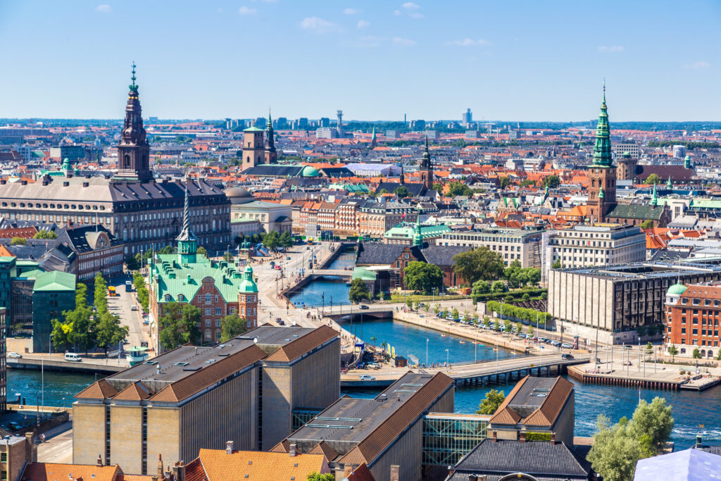 Copenhagen City, Denmark, Scandinavia. Beautiful summer day