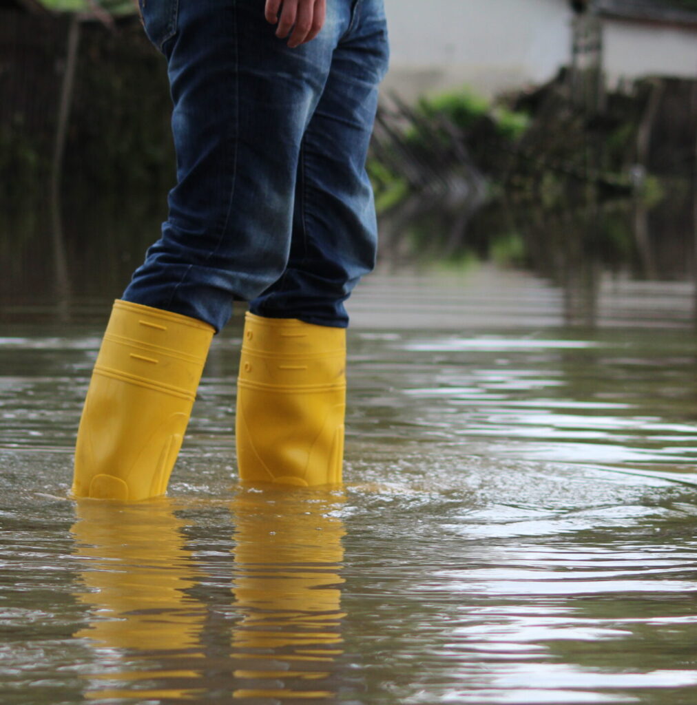 Stiefel im Hochwasser