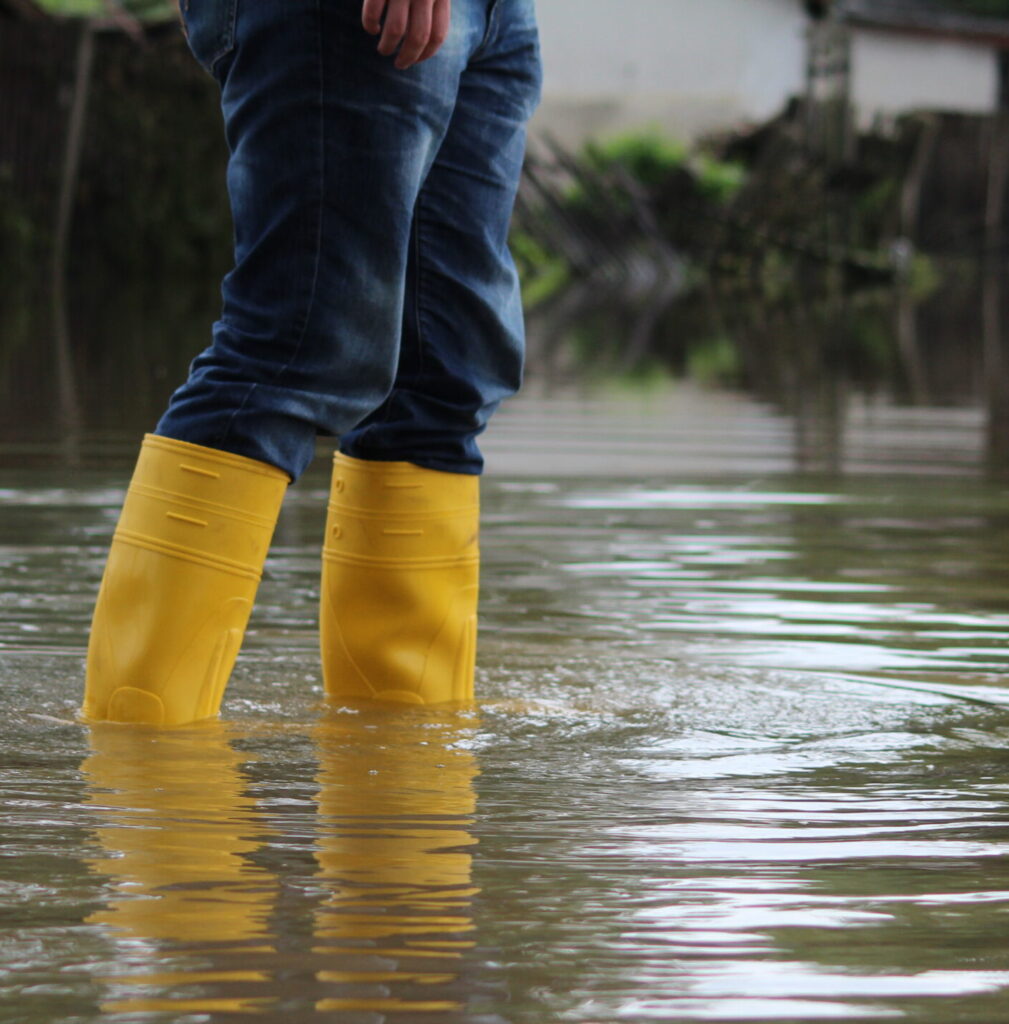 Stiefel im Hochwasser